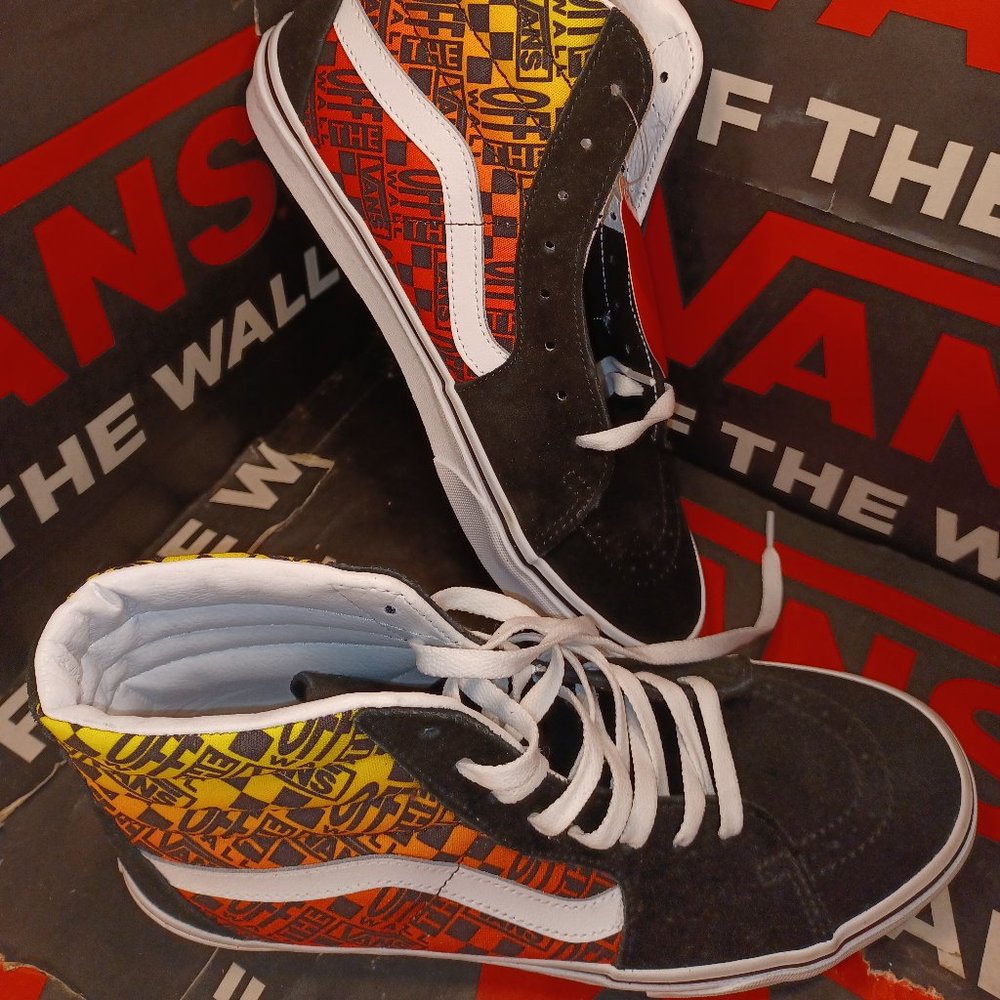 Vans Sk8-Hi Logo Flame Canvas Black  Men's 9 VN0A5HZZA5P